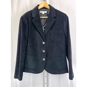 BROOKS BROTHERS Corduroy Blazer Three Button Jacket Cotton Blend Black Size 6